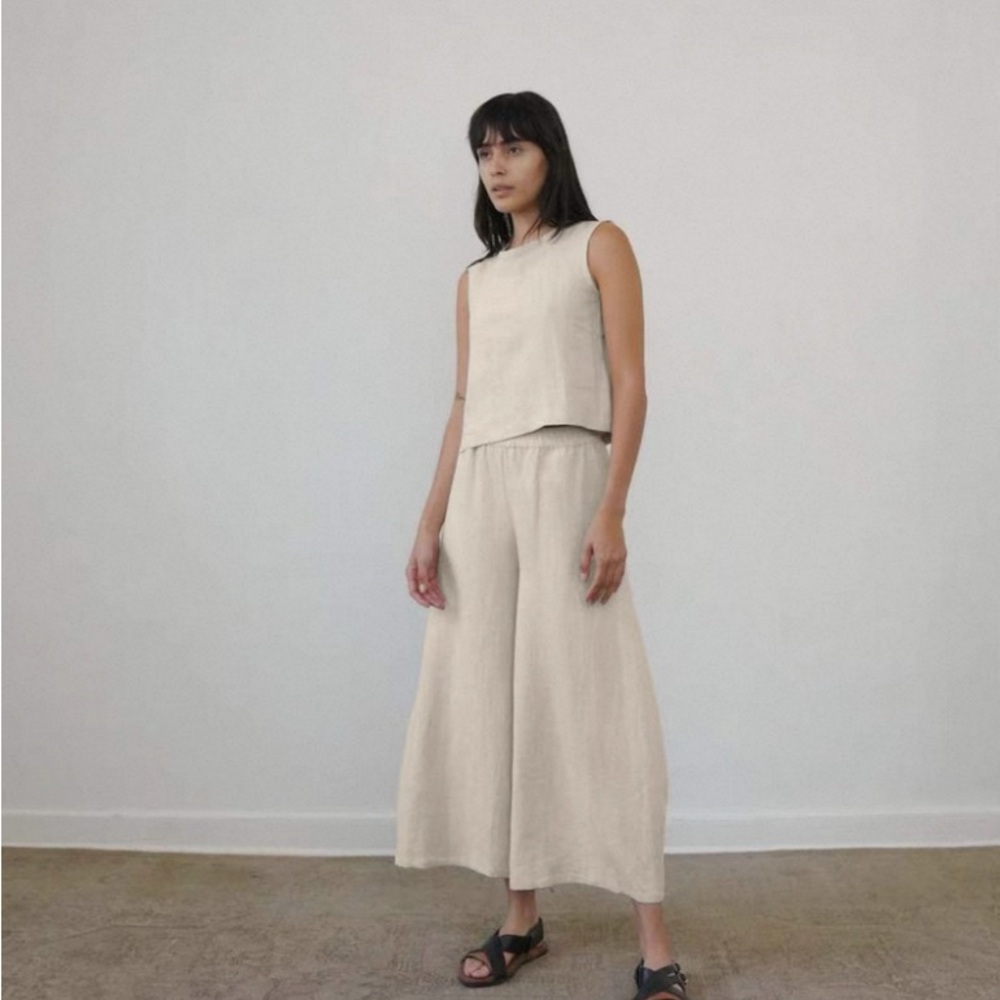 NWOT Elieen Fisher 100% Organic Linen Two Piece, top and pant